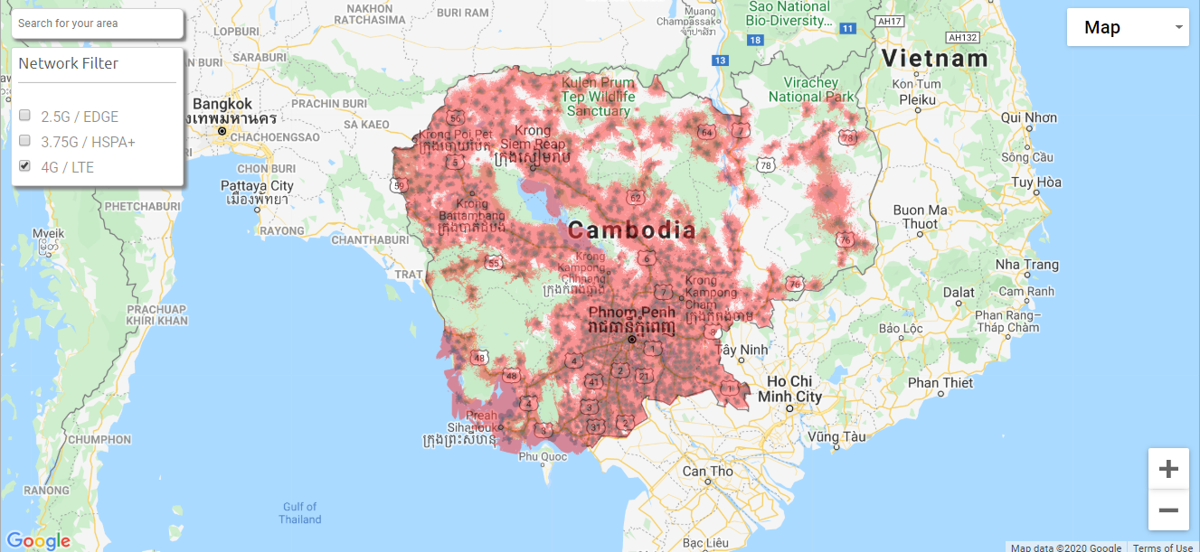 Location of cell towers